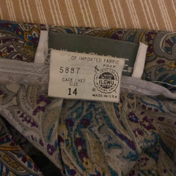 vintage Ship’N shore 14 paisley print midi skirt flowy summer blue king - Picture 9 of 13